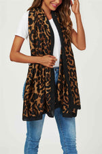 Leopard Print Scarf In Brown & Black