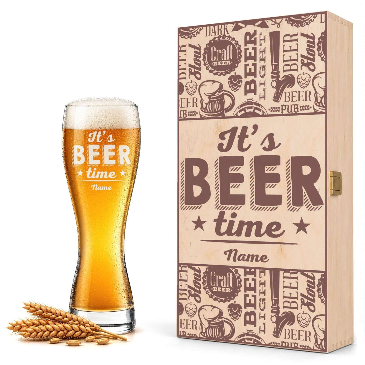 Stölzle Lausitz Weizenglas "It's Beer time" mit Namen