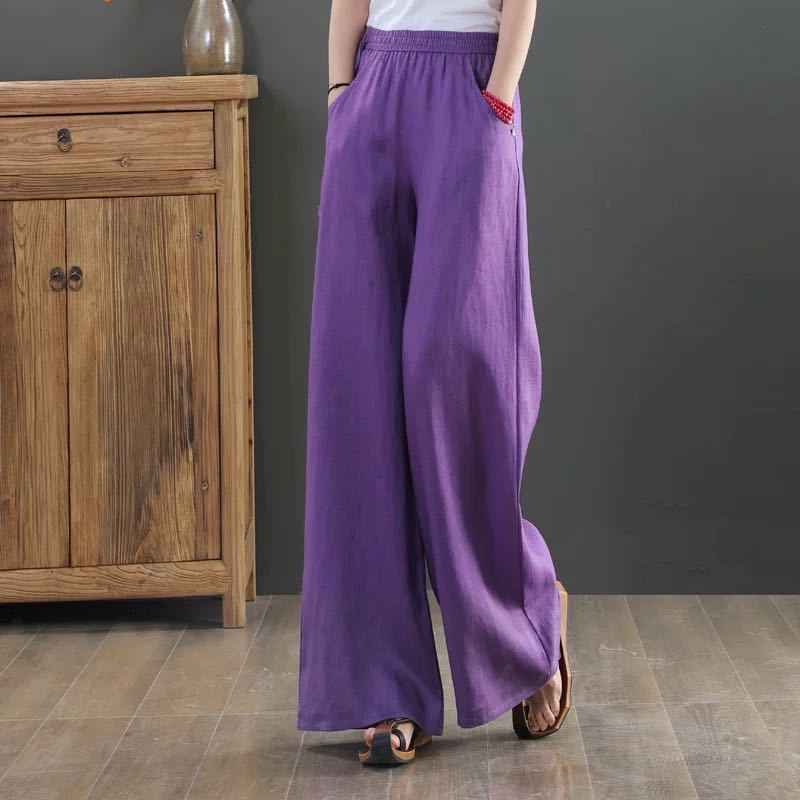 Luftige Damen Sommer Stoffhose