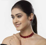Red Choker Crystal Earrings Necklace in Germany