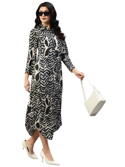 Animal Printed Summer Cool Women's Shirt Dress in Germany