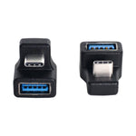 USB 3.1 U Turn 180° Adapter Typ C Stecker zu 3.0 Typ A Buchse Kabel in Schwarz | System-S