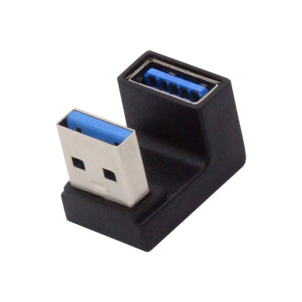 USB 3.0 Gen 2 U Turn 180° Adapter Typ A Buchse zu Stecker Kabel in Schwarz | System-S