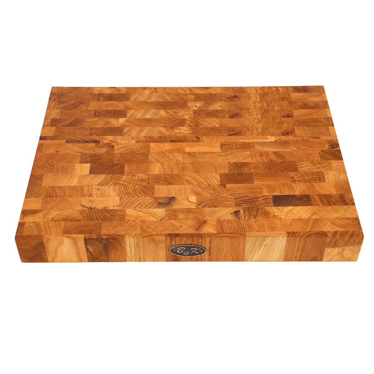 Stirnholz Schneidebrett Eiche 37x27x4,3cm – Massiver Hackblock