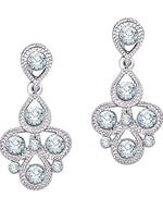Women's Silver Plated American Diamond Necklace/Jewellery Set with Earrings