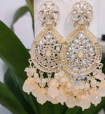 Gold-Plated Stone Studded & Beaded Contemporary Chandballi