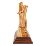 Handgeschnitzte Skulptur „Samson zerstört die Säulen“ – Olivenholzkunst aus Bethlehem (28 cm)