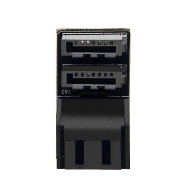 SATA Adapter 2x 7Pin Buchse zu 2x Stecker Kabel 90° für Mainboard SSD HDD | System-S