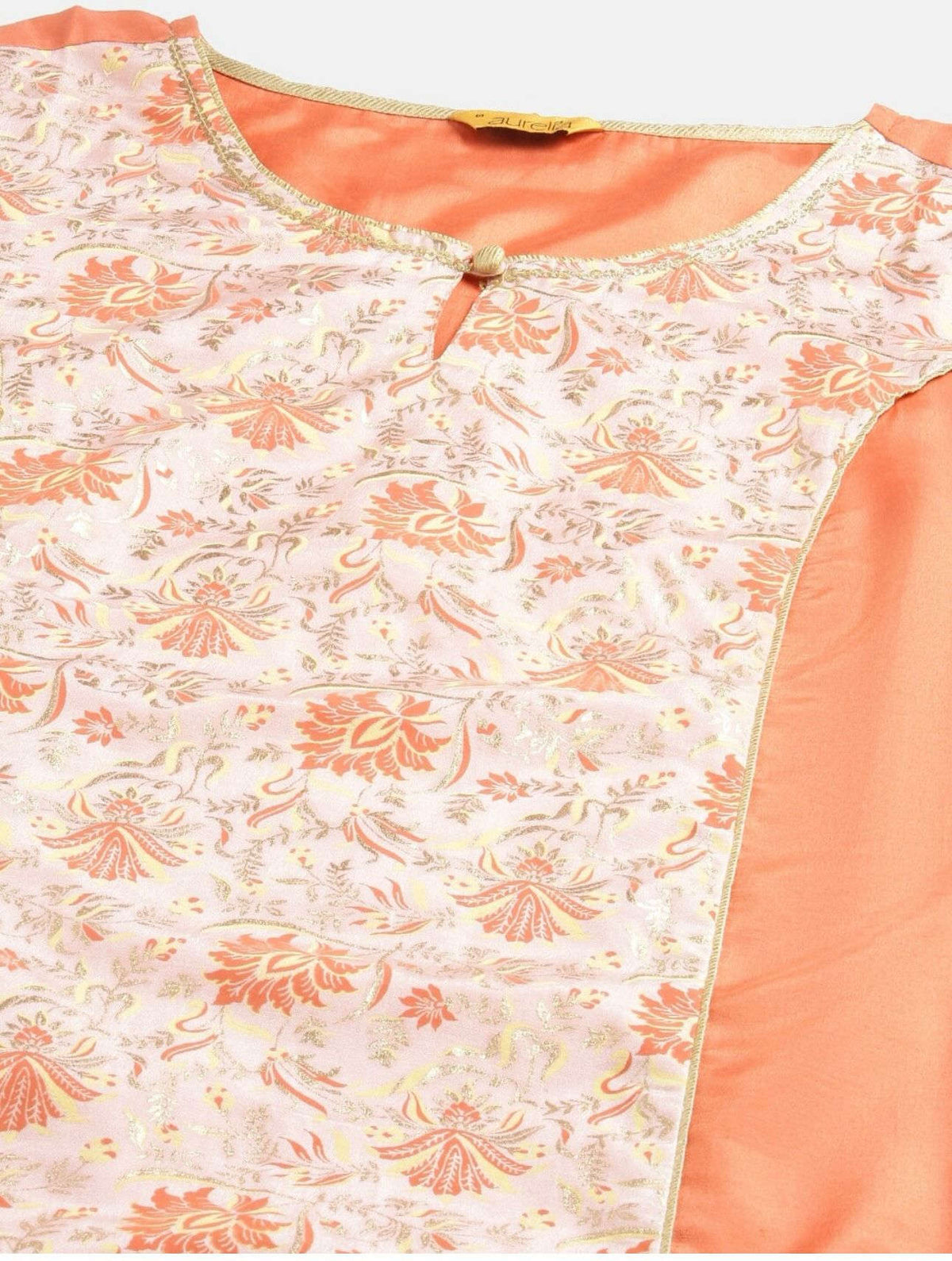 Women Orange & Beige Ethnic Motifs Printed Kurta Namma Markt