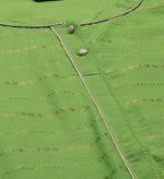 Women Green & Golden Striped Dobby Kurta