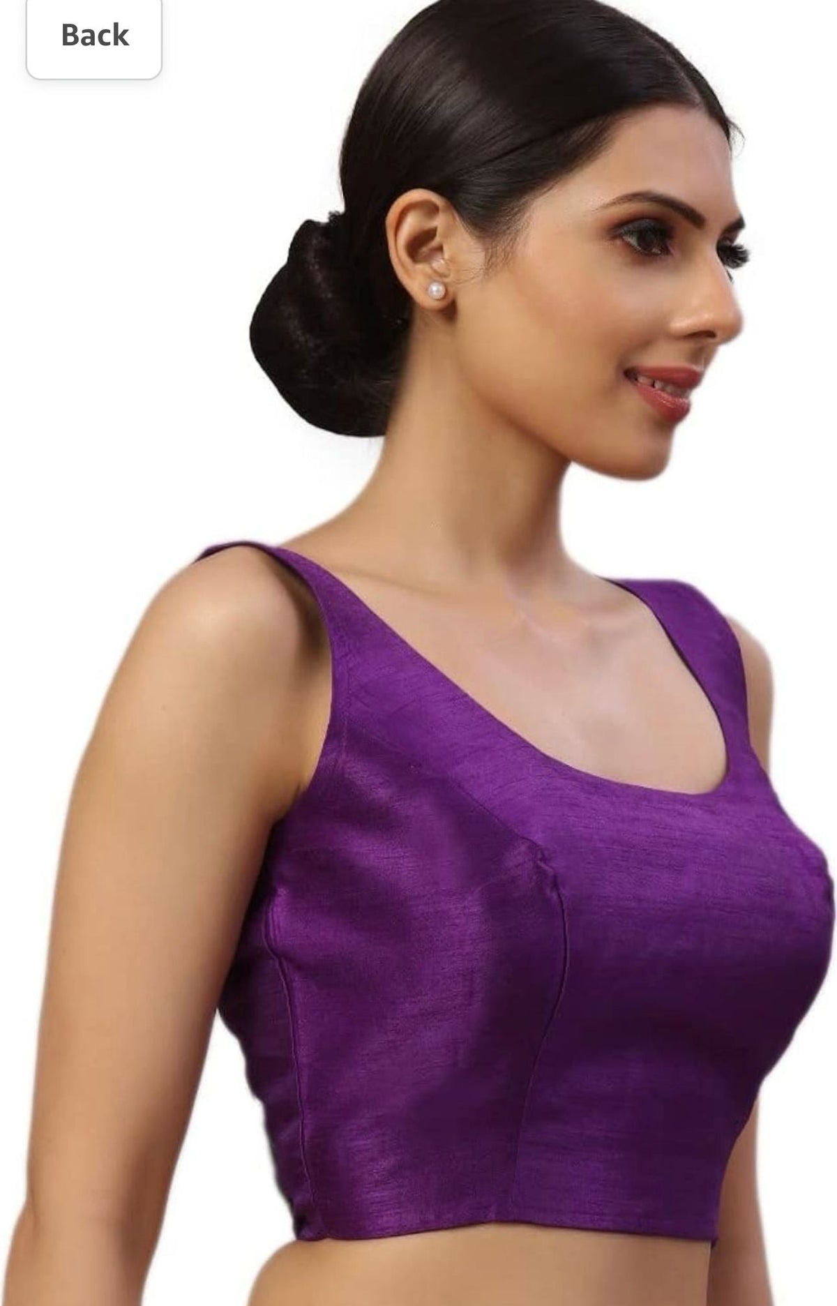 Women's Readymade Art Silk Sleeveless Saree Blouse(Purple)
