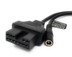 OBD Kabel 20 cm OBD 2 Buchse für Mitsubishi 12pin in Schwarz für Auto Diagnose | System-S