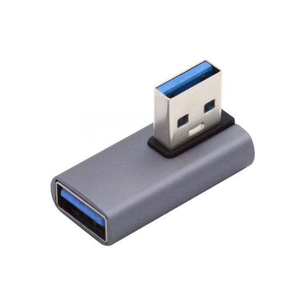 USB 3.0 Gen 2 Adapter Typ A Buchse zu Stecker Winkel Kabel in Grau | System-S