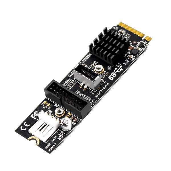 NVME Kabel 20 cm M-key NGFF Stecker zu USB 3.1 & 2.0 Front Panel Typ E Buchse | System-S