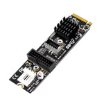 NVME Kabel 20 cm M-key NGFF Stecker zu USB 3.1 & 2.0 Front Panel Typ E Buchse | System-S