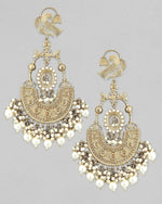 Gold-Plated Handcrafted Pearls Beaded Chandbalis Earrings
