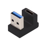 USB 3.1 Gen 2 U Turn 180° Adapter Typ C Buchse zu 3.0 Typ A Stecker in Schwarz | System-S