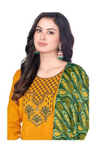Women  Printed Thread Work Pure Cotton Kurta with Patiala & With Dupatta