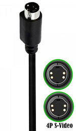 S-Video Kabel 1,8 m – Mini-DIN 4-polig Stecker auf Stecker – Schwarz | System-S