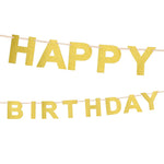 Happy Birthday Glitzer Buchstabengirlande 2,25 m | Gold