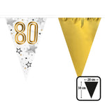 "Happy Birthday" Wimpelkette 30x20cm, 6m | Gold #80