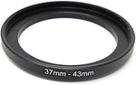 Objektiv Adapter 37 mm Gewinde zu 43 mm Step Up Ring in Schwarz für Filter | System-S