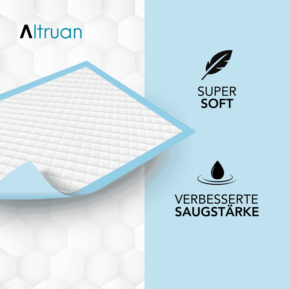 Altruflock® Bettschutzunterlagen 60 x 90cm Supersoft Extrem Saugfähig | Packung (25 Stück) Namma Markt