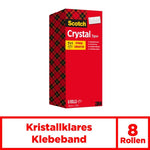 Scotch® Crystal Klebeband, transparent, Vorteilspack, 8 Rollen, 19 mm x 33 m | Packung (1 Stück)