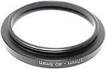 Objektiv Adapter 37 mm Gewinde zu 40,55 mm Step Up Ring in Schwarz für Filter | System-S