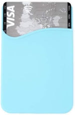 10x Smartphone Kartenhalter Silkonhülle Kartenetui in Blau | System-S