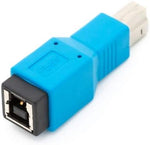 USB 3.0 Adapter Typ B Stecker zu Typ B Buchse Kabel in Blau | System-S