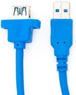 USB Typ A 3.0 Stecker auf USB Typ A 3.0 Buchse für Panel Mount Kabel 100cm | System-S