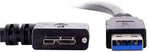 5m USB 3.0 A zu Micro USB 3.0 Kabel Rechter Winkel mit Feststellschraube | System-S
