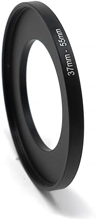 Objektiv Adapter 37 mm Gewinde zu 55 mm Step Up Ring in Schwarz für Filter | System-S