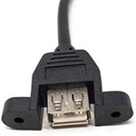 USB Typ A (male) Kabel auf USB Typ A (female) Doppel Panel Mount Kabel 32cm | System-S