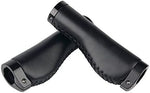 Fahrrad Griff 2x im Vintage Look ergonomisch aus Kunstleder in Schwarz | System-S
