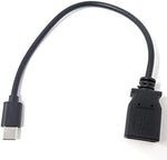 USB 3.1 Kabel 15 cm Typ C Stecker zu 2.0 A Buchse in Schwarz | System-S
