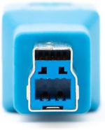 USB 3.0 Adapter Typ B Stecker zu Typ B Buchse Kabel in Blau | System-S