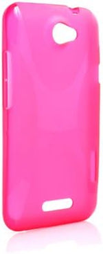 Silikonhülle Tasche Case Cover Schutz Hülle Pink für HTC One X S720E | System-S