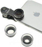 Makro Linse 3er Set Filter mit Clip und Schutztasche für Smartphone | System-S