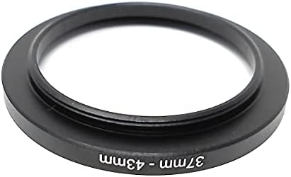 Objektiv Adapter 37 mm Gewinde zu 43 mm Step Up Ring in Schwarz für Filter | System-S