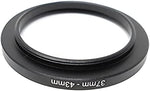 Objektiv Adapter 37 mm Gewinde zu 43 mm Step Up Ring in Schwarz für Filter | System-S