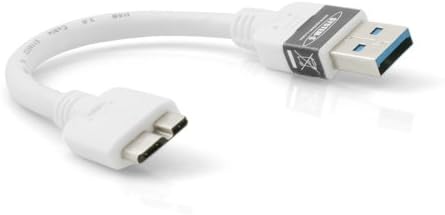 10 cm High Speed Micro USB 3.0 Ladekabel für doppelt so schnelles Aufladen doppelte Ladegeschwindigkeit 2x Schneller in weiß | System-S