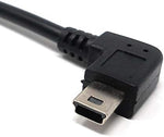 USB 2.0 Kabel 20 cm Mini B Stecker zu Stecker Winkel Adapter in Schwarz | System-S