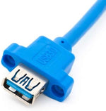 USB Typ A 3.0 Stecker auf USB Typ A 3.0 Buchse für Panel Mount Kabel 100cm | System-S