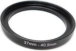 Objektiv Adapter 37 mm Gewinde zu 40,55 mm Step Up Ring in Schwarz für Filter | System-S