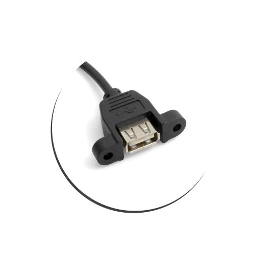 USB Typ B Stecker auf USB A Buchse Panel Mount Stecker USB Kabel Verlängerungskabel 50cm | System-S