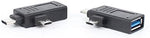 USB 3.1 Y Adapter Typ C + Micro Stecker zu 2.0 Typ A Buchse Kabel in Schwarz | System-S