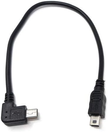 USB 2.0 Kabel 20 cm Mini B Stecker zu Stecker Winkel Adapter in Schwarz | System-S