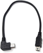 USB 2.0 Kabel 20 cm Mini B Stecker zu Stecker Winkel Adapter in Schwarz | System-S